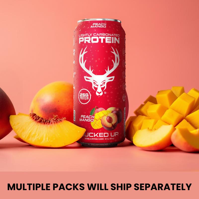 Bucked Up ALL NEW Ready-to-Drink Lightly-Carbonated Protein Soda | 1 Case (12 Cans) | Protein Isolate, 100 Calories, Zero Sugar