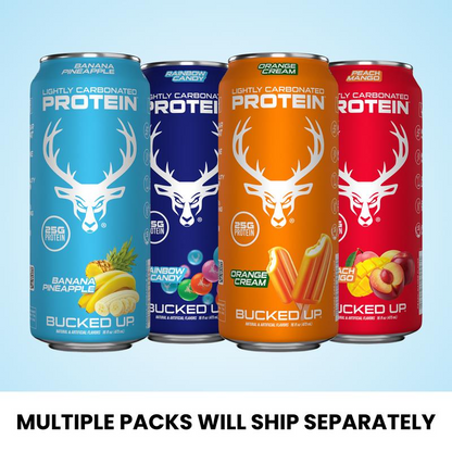 Bucked Up ALL NEW Ready-to-Drink Lightly-Carbonated Protein Soda | 1 Case (12 Cans) | Protein Isolate, 100 Calories, Zero Sugar