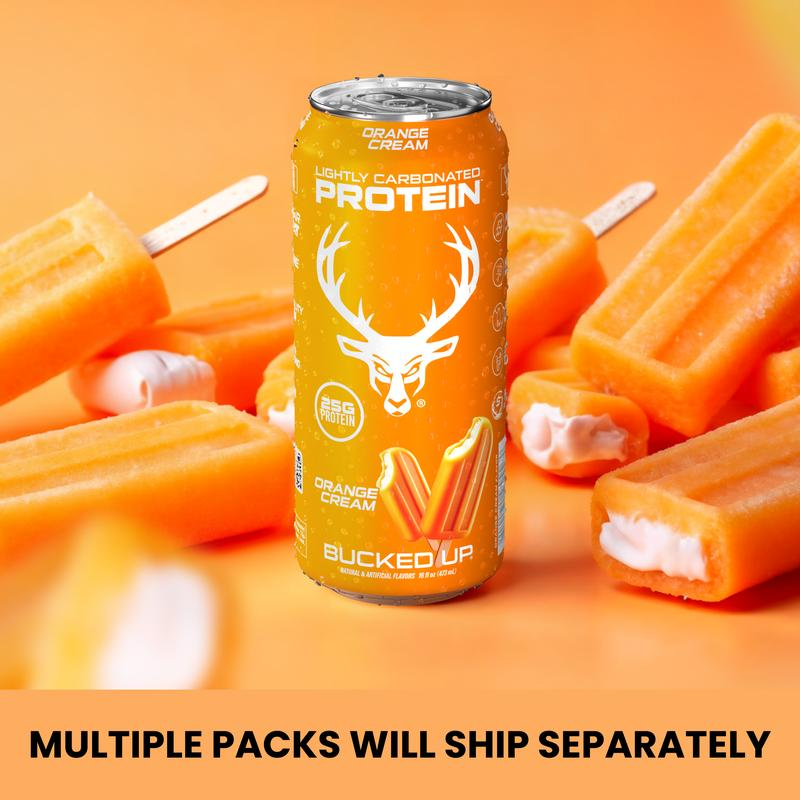 Bucked Up ALL NEW Ready-to-Drink Lightly-Carbonated Protein Soda | 1 Case (12 Cans) | Protein Isolate, 100 Calories, Zero Sugar